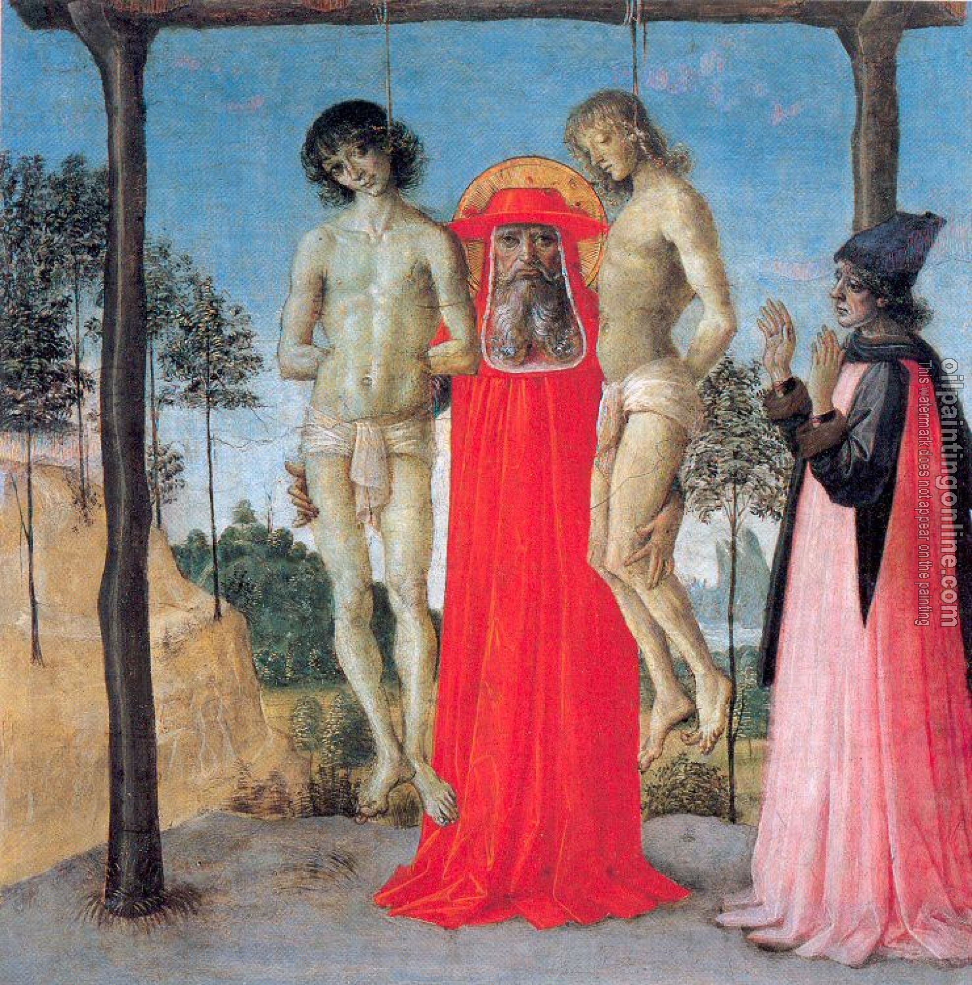 Perugino, Pietro - St. Jerome Supporting Two Men on the Gallows